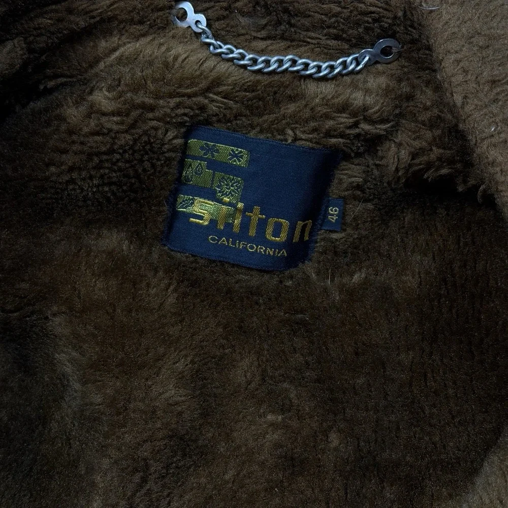 Vintage Silton California‎ Coat Suede Leather Jacket Fur Lined Men's Size 46